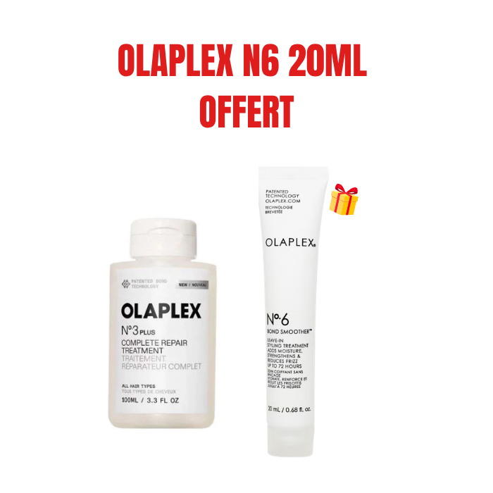 OLAPLEX OFFRE N3 PLUS TRAITEMENT REPARATEUR COMPLET 100ML + OLAPLEX N6 20ML OFFERT