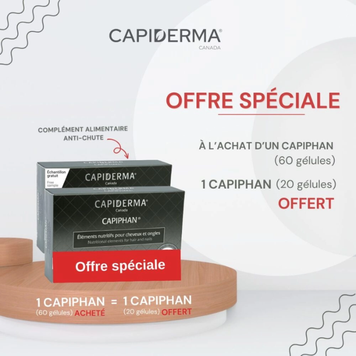 CAPIDERMA OFFRE CAPIPHAN 60 CAPSULES VITAMINES ONGLES ET CHEVEUX + 20 CAPSULES OFFERTS