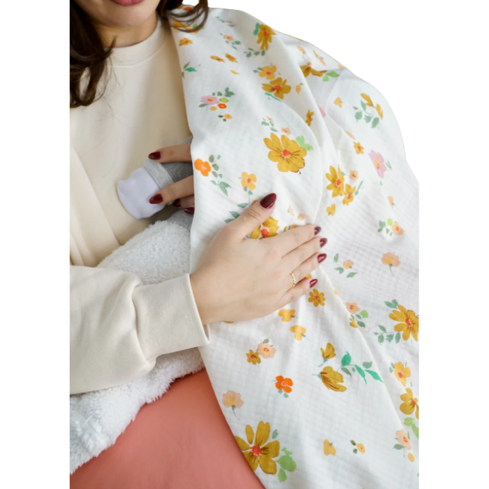 BAMBIDOU MAXI LANGE 100CM*100CM GAZE COTON FLEURS