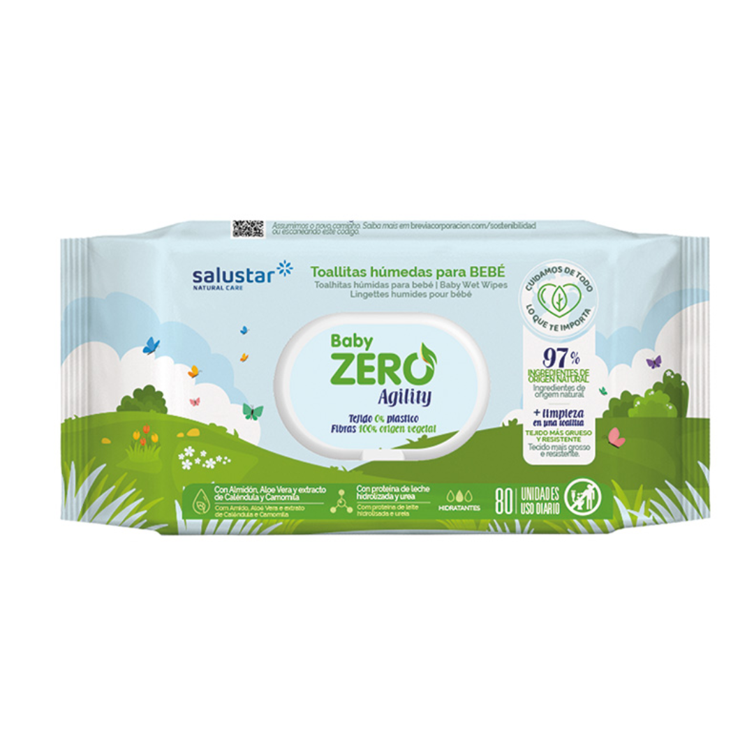SALUSTAR BABYZERO LINGETTES BEBE 80 UNITES