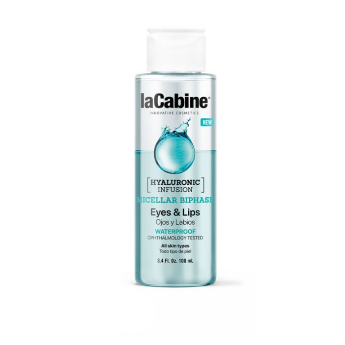 LA CABINE EAU MICELLAIRE BIPHASE YEUX ET LEVRES HYALURONIC INFUSION 100 ML