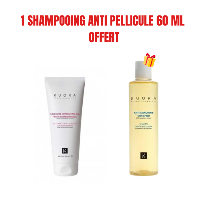 KUORA OFFRE GEL ANTI CELLULITE BIOMEMBRANES 200 ML + 1 SHAMPOOING ANTI PELLICULE 60 ML OFFERT