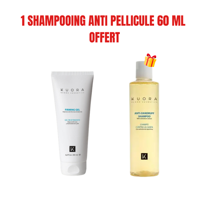 KUORA OFFRE GEL RAFFERMISSANT PEAUX FERMES ET ELASTIQUES 200 ML + 1 SHAMPOOING ANTI PELLICULE 60 ML OFFERT