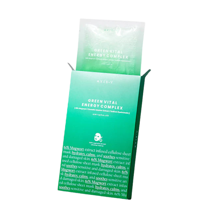 AXIS Y MUGWOERT GREEN VITAL ENERGY COMPLEX SHEET MASK PACK DE 5
