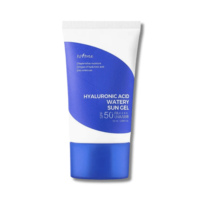 ISNTREE HYALURONIC ACID WATERY SUN GEL SPF 50 UVA UVB 50ML